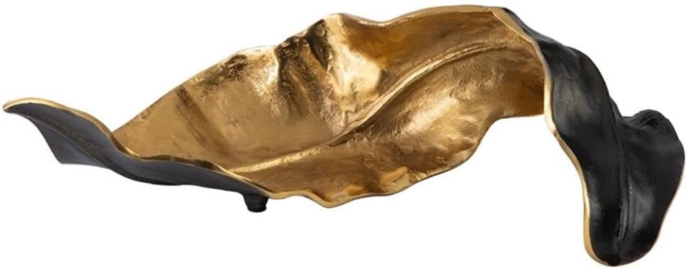 BOWERY HILL Metal Sculpture, 6″ H x 20″ W x 8″ D, Black and Gold Finish, Decorat…