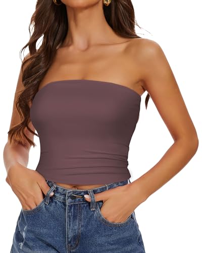 Image of Summer Tube Tops Basic Crop Tops for Women Strapless Tank Casual Tunics Sexy Short Shirts 2026