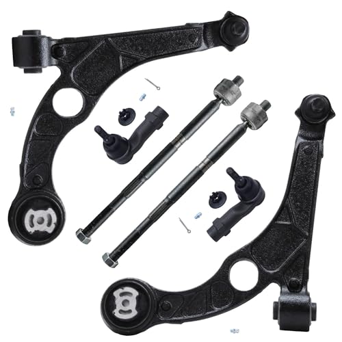 Image of Detroit Axle - Front Lower Control Arms Kit for 2015-2017 Chrysler 200, 2013-2016 Dodge Dart, 2 Lower Control Arms w /ball joint, 4 Inner & Outer Tie Rods Replacement