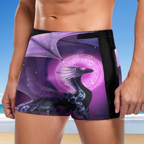 Slip de bain violet dragon pour homme style boxer confortable