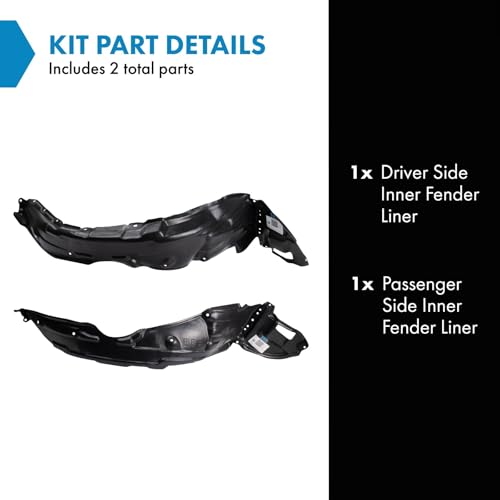 Image of TRQ Inner Fender Liner Set Compatible with 2005-2008 Toyota Corolla TO1248119 TO1249119 TO1250118 TO1251118