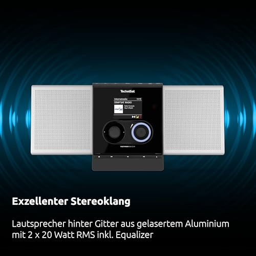 TechniSat MULTYRADIO 600 CD IR - Internetradio (Kompaktanlage, WLAN Radio, DAB+, UKW, Spotify, Bluetooth, CD-Player, USB, Farbdisplay, App-Steuerung, Fernbedienung, 40 Watt Stereo) Silber/schwarz – Bild 7