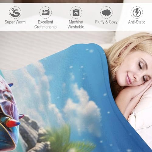 Couverture légère en polaire pour éliminer les frissons sur le canapé motif crabe 3D - 4