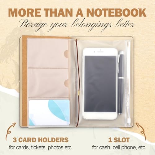 Colarr 2 Pcs Horse Leather Notebook Refillable Sketchbook, Travel Diary, Lined Planner Stuff Birthday Christmas Gifts for Equestrian Enthusiasts Men Women Girls, 7x5 Inches - Image 6