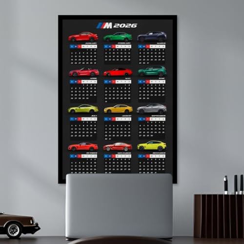 Image of Funk You Store BMW M Calender 2026 Poster | A3 Sized (42 x 29 cm) BMW Calendar 2026 Poster for Wall | M5, M4, M3 and more | Car Posters for Wall | New Year Calender for Car Guy