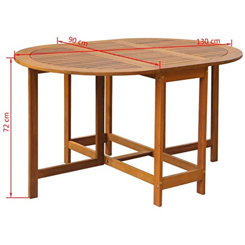 vidaXL Gartenmöbel Klapptisch Gartentisch Esstisch klappbar Oval Akazienholz – Bild 6