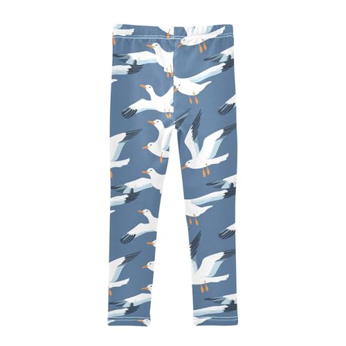 Simple Seagull Girls Leggings,Workout Leggings for Girls Toddler Athletic Legging Size for 3-10T2