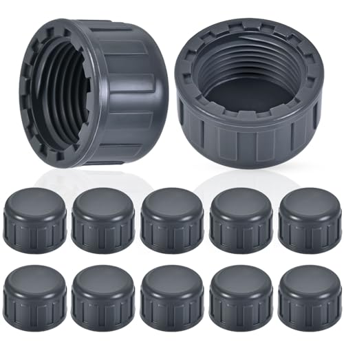 1/2 PVC Sprinkler Cap 12PCS End Female Thread Pipe Plug Adapter for Irrigation DIY Projects Sprinkler Head Cap Plumbing Repair Sturdy Construction With Easy Installation (1/2in Gray)