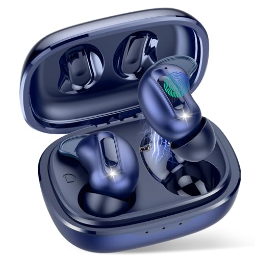 Auriculares Para Dormir, Auriculares Intraaurales Inalámbricos Bluetooth 5.4, con Sonido Estéreo de Graves 48 Horas y Cancelación Ruido ANC/ENC, Impermeable IPX7 Para Quienes Duermen de Lado, Azul