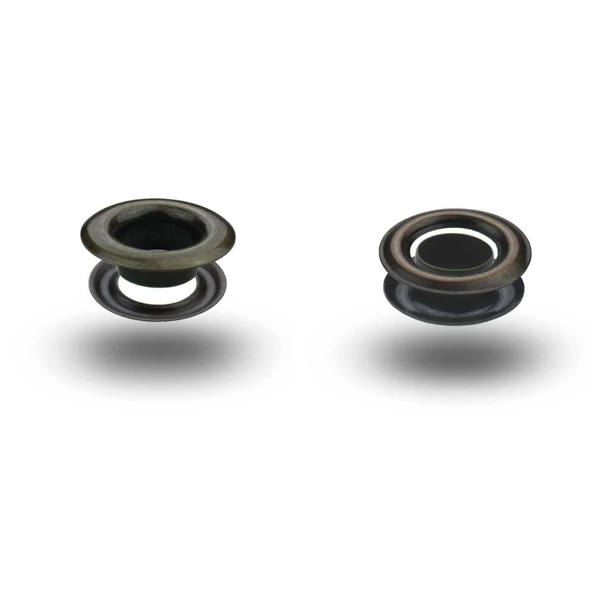 ISTA TOOLS T-1 Occhielli con contropulegge in ottone, occhielli in metallo, occhiello rotondo con disco, ottone, antiruggine, 120 pezzi (28 x 48 x 10,0 mm, antico)
