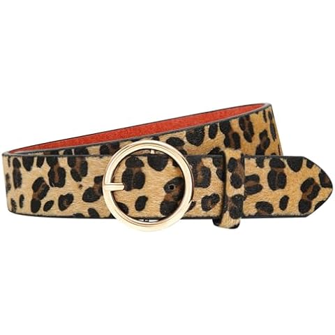 WOWOGO Women Leopard Print Belt Cheetah Print Belt Animal Print Fashion Leather Belt Ladies Waist Belt for Jeans Pants Dress Cover