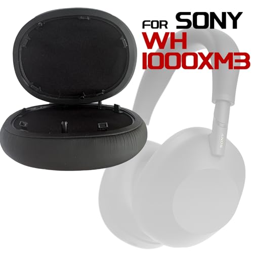 Repuesto de almohadillas para auriculares S-Ony WH-1000XM6, cubiertas de espuma suave y cuero proteico en negro miniatura 4