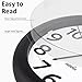 HIPPIH 2 Pack Silent Wall Clock, 10 Inch Non Ticking Quiet Digital Sweep Decorative Battery Operated Wall Clocks for Living Room Bedroom Kitchen School Office Decor, Black