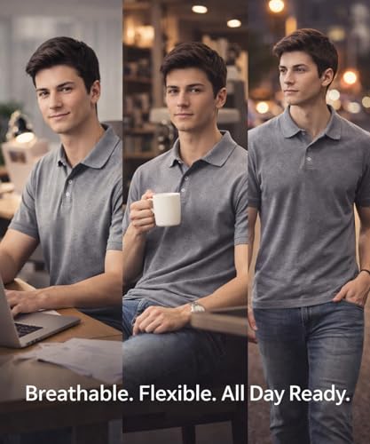 Image of AWG ALL WEATHER GEAR Men's Cotton Blend Polo T-Shirt | Plain Regular Fit | Soft Breathable Fabric | Casual & Formal Wear | Half Sleeve | Collared T-Shirt | Mens Tshirts | Tees for Man