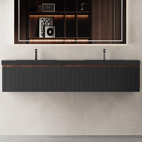 Bysimdon 72'' Floating Bathroom Vanity with Sink Combo, Modern Wall-Mounted