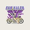 Van Halen Motorcycle Girl Adult Short Sleeve T Shirt American Rock 80s Music Vintage Style Graphic Tees, Natural, Large #3