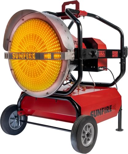 SUNFIRE Radiant Heater - 160,000 BTUs Diesel/Kerosene Portable Industrial Heater with Quiet, Odorless Design & USA Made - SF160