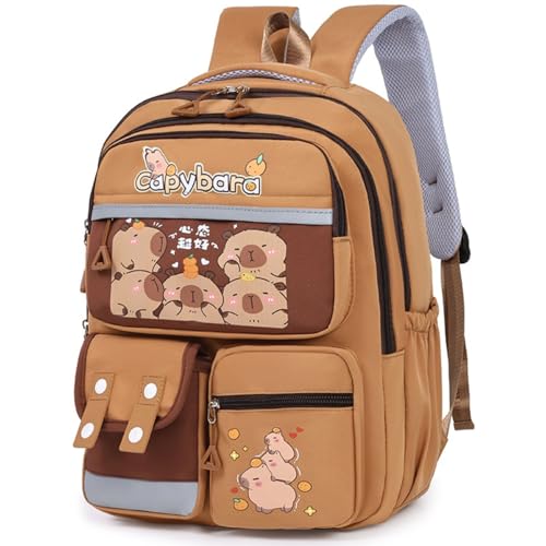 FunBlast Capybara Backpack for Kids – 18L Cartoon School Bag for Boys & Girls, Lightweight & Spacious Bagpack - Multicolor (40 x 30 x 15 cm) (E)