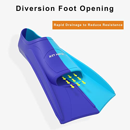 DRM Swim Fins, Men Women Swimming Fins Silicon Swim Flippers with Bottom Anti-skid Design (M)