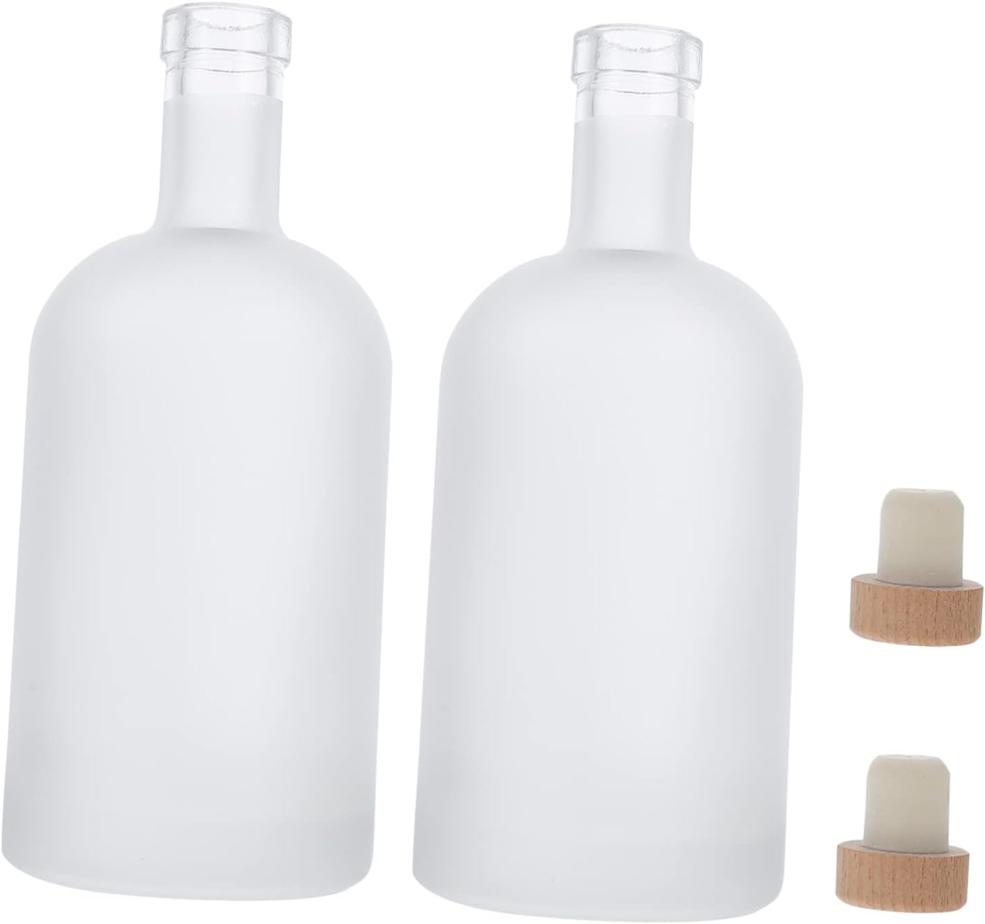 2pcs Frosted Wine Bottles for Diy Cider and Fruit Wine Empty Liquor Bottles Corks Decorative Frosted Texture for Parties and Picnics