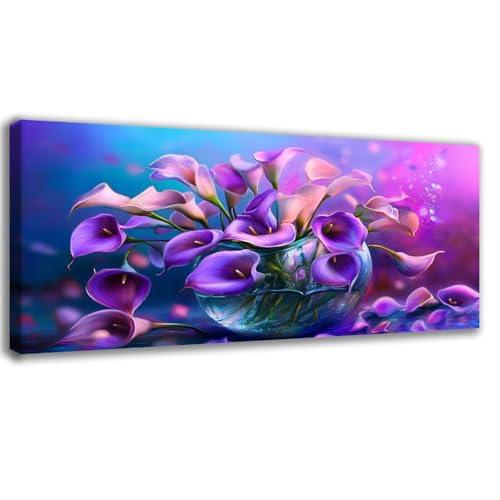 Diamond Painting Lys Calla 100x200cm : Grand Kit Complet de Broderie Diamant 5D pour Adulte