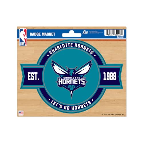 Rico Industries NBA Basketball Charlotte Hornets Standard Badge Magnet - for Car, Fridge