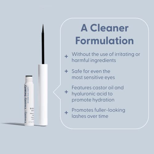 Twenty/Twenty Beauty Double Duty Precision Liner, Vegan Liquid Eyeliner Made With Clean Ingredients For Sensitive Eyes And A Precise Line Makeup Look, Cruelty-Free #TOP4