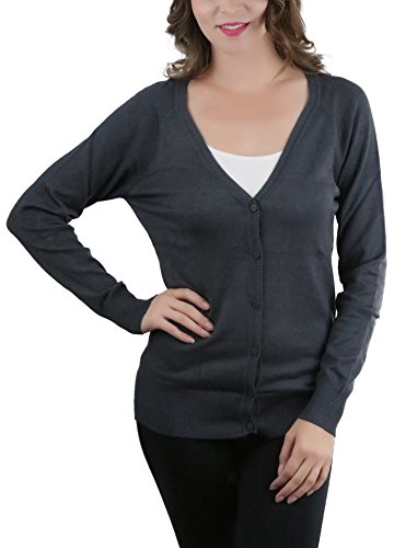 Image of ToBeInStyle Women's Long Sleeve Button Down V-Neck Cardigan