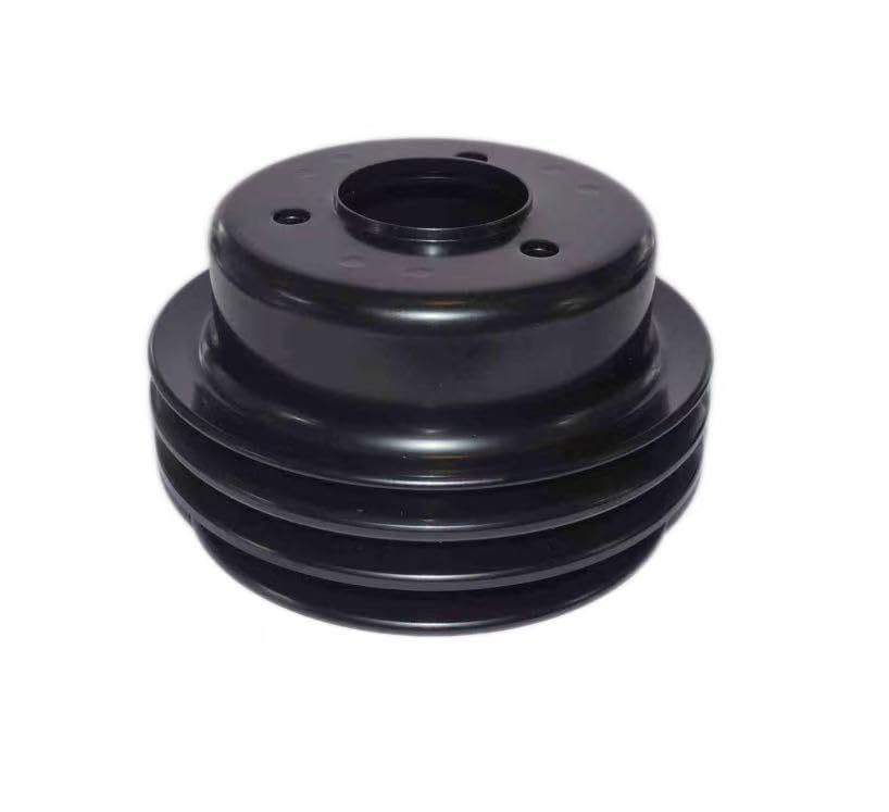 Black 3 Groove Steel 6-5/8" Diameter Crankshaft Pulley Fits for Ford Small Block 260 289 & 351W 1965-1967