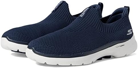 Skechers Women's GO Walk 6-Stunning View Sneaker, Navy/White, 11 | Image 3