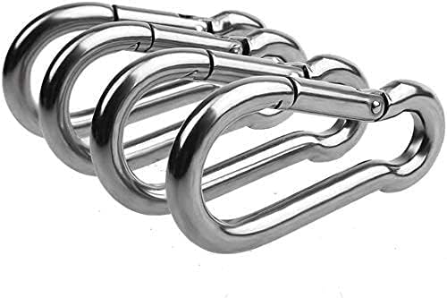 Vitality Zone Pack of 4 Stainless Steel Snap Hook Heavy Duty Safety Lock Cable Attachment, Snap Hooks for Weight-Lifting, Mountain Climbing, Gym and Stainless Steel Clips-image-16