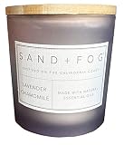 Sand + Fog Lavender Chamomile Scented Candle - 21 oz. with 'Bloom' on Wood lid