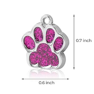 AUEAR, Animal Dog Cat Paw Print Charms Pendants Crystal Beads Glitter Footprint Snap Button for DIY Necklace Bracelet Jewelry Making