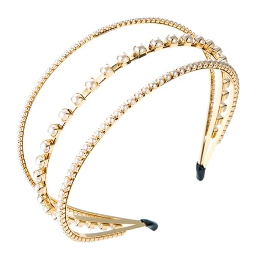 Accessoires cheveux alliage perles JFDBGU bandeau triple rang élégant