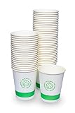 Love Nature Pappbecher 250 ml 50 Stück - Einwegbecher Weiß - Einweg Kaffeebecher to go - Kaffee to go Becher - Einweg Kaffee Becher - Pappbecher Kaffee - Einweg Becher Kein Plastik