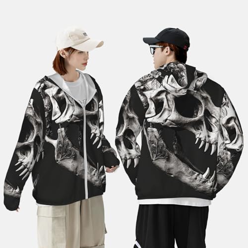 Chaqueta ligera de manga larga con capucha y estampado de dinosaurio miniatura 5