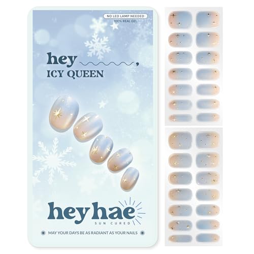 Heyhae Semi Cured Gel Nail Strips | No LED Lamp Needed | Winter, ...