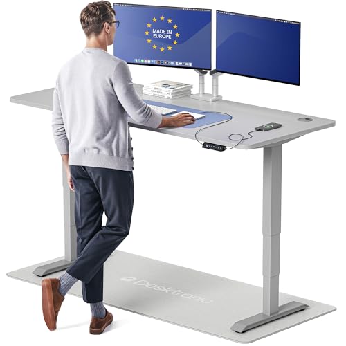 Image of Desktronic HomePro Standing Desk 72x30 - Made in Europe, Ergonomic Sit Stand Home Office Desk, Electric Height Adjustable, Dual Motor, USB & USB-C Charging, Wobble-Free, Touchscreen, 3 Memory Presets
