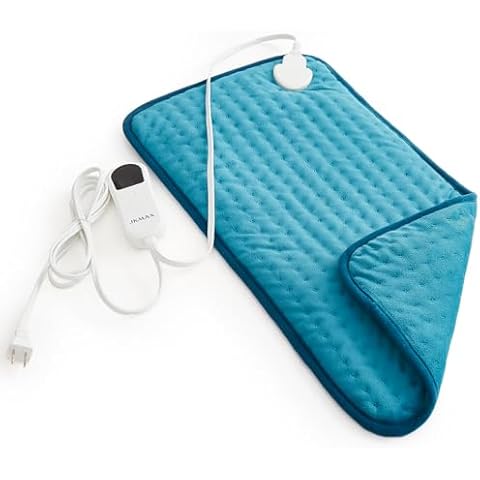 Heating Pads for Back Pain Relief - JKMAX XL Electric Heat Pad for Back with 10 Heat Settings 6 Level Timer Auto Shut Off Machine Washable -Heated Pad (12"x24" Dark Blue) Cover