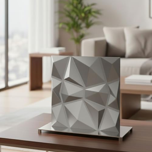 Image of Kayra Decor 3D PVC Wall Panels for Bedroom & Living Room | Stone Design | Gray Color | 19.7 x 19.7 Inch | Pack of 40 | 107.60 Sq Ft