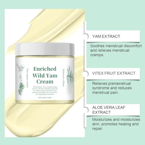Wild Yam Cream Organic For Hormone Balance, Women\'S Yam Root Cream Promoting Relieves Symptoms Of Perimenopause & Menopause Support For All Skin Types, Skin Rejuvenation, Mood Balance, Improved Sleep