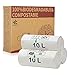 Sacchetti per rifiuti compostabili, 2,6 galloni, 10L, extra spessi , 100% biodegradabili sacchetti per rifiuti per cucina, bagno, ufficio, auto, BPI, ASTM D6400 e Europa OK Compost Home certificati
