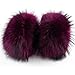 Alianm Women'S Faux Fur Wrist Cuffs Winter Fur Cuffs Women Fashion Fur Arm Warmer Natural Wristband Female Warm Sleeve(Purple,30cmx15cm)