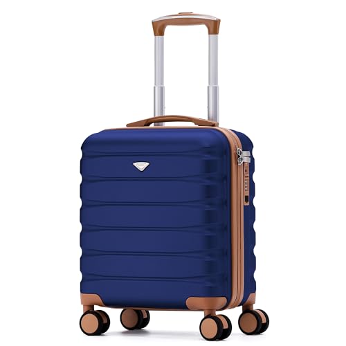 Image of Flight Knight Carry On Suitcase 18x14x8 inch Hardside Built In TSA Lock & USB Port Lightweight Luggage Silent Double Spinner Wheels Maximum Underseat Carry-On Bag For American & United Approved Airlines