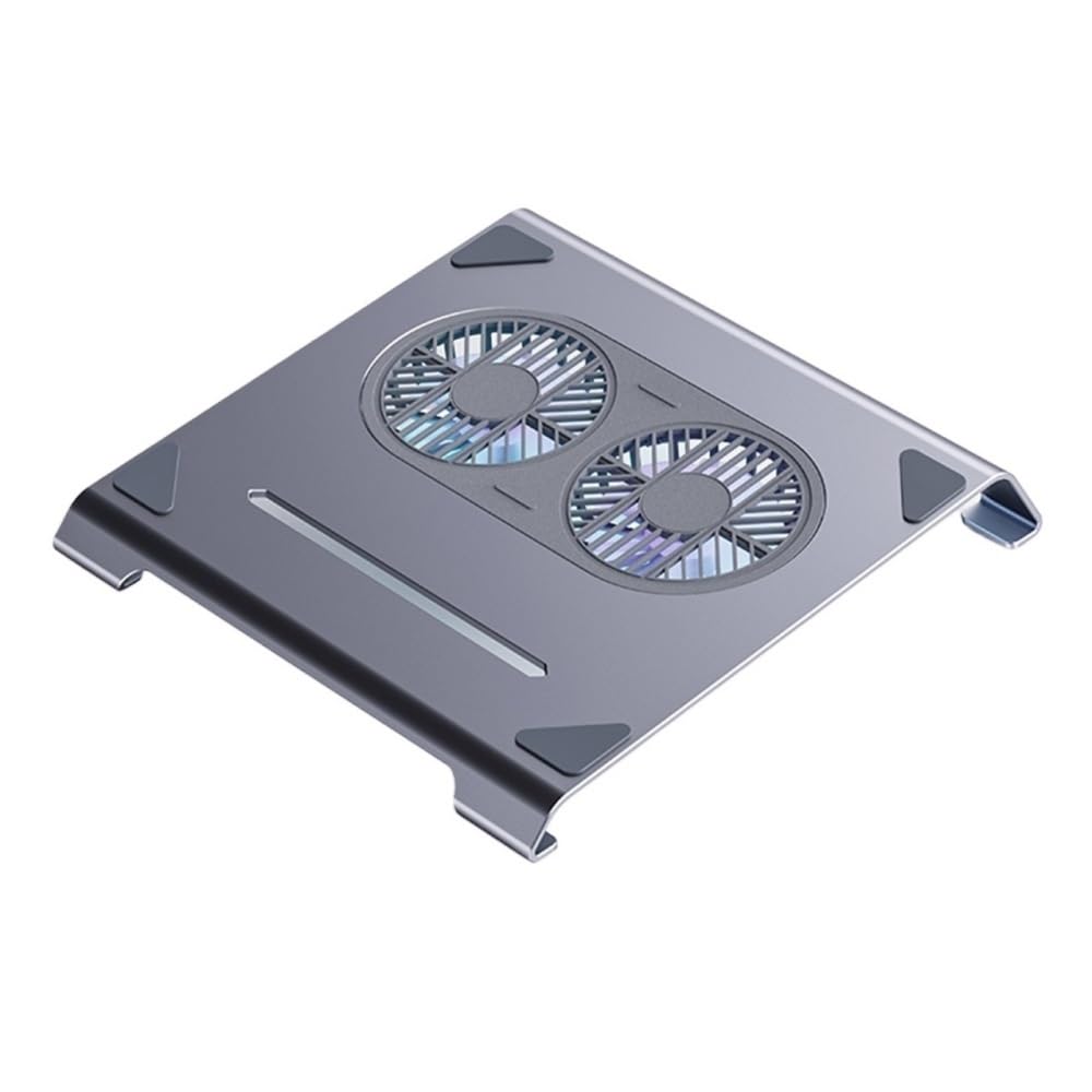 Podstawka pod laptopa, Aluminum Alloy Laptop Radiator Dual Fan Laptop Cooling Stand with Type-C Port(Gray)