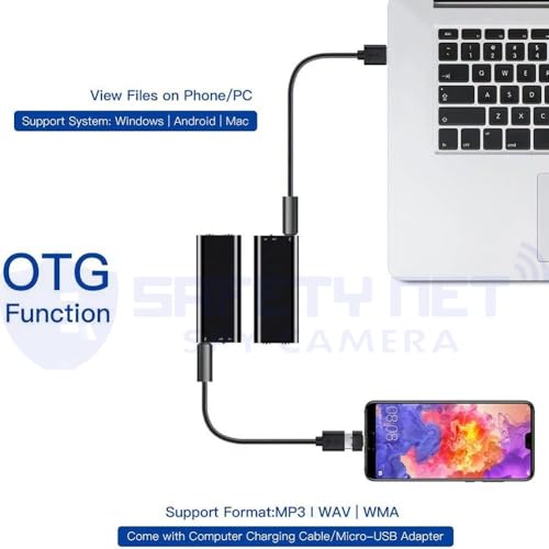 Image of SAFETYNET Mini Small Voice Audio Recorder Super Long Storage Capacity 8GB | up to 8 Hours Recording | Date & Time Stamp | Easy to Use | Crystal Clear Digital Recording Mp3 Player