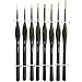 Produktbild Fuumuui Detail Pinsel Set 8 Stück Miniatur Künstler Gemälde Pinsel für Gemälde Aquarell Öl Acryl Nail Art & Modelle (Bronze Holzgriff)