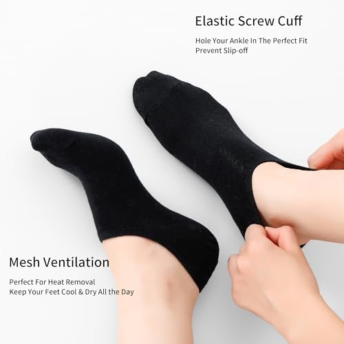 Loucey 18 Packs No Show Socks Invisible Socks Men Women Cushioned Low Cut Ankle Sock for Running Gym Hiking (9 Pairs)3