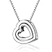 Mondaynoon Deal of the Gift "I Love U Forever" Women's Dual Heart Pendant Charm Necklace Created Clear Austrian Crystal, 15.7" + 1.9 Inch Extender