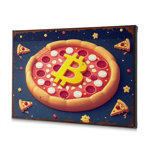 Toile Bitcoin Pizza Day de Pâques 20x30 cm, impression d'art murale haut de gamme
